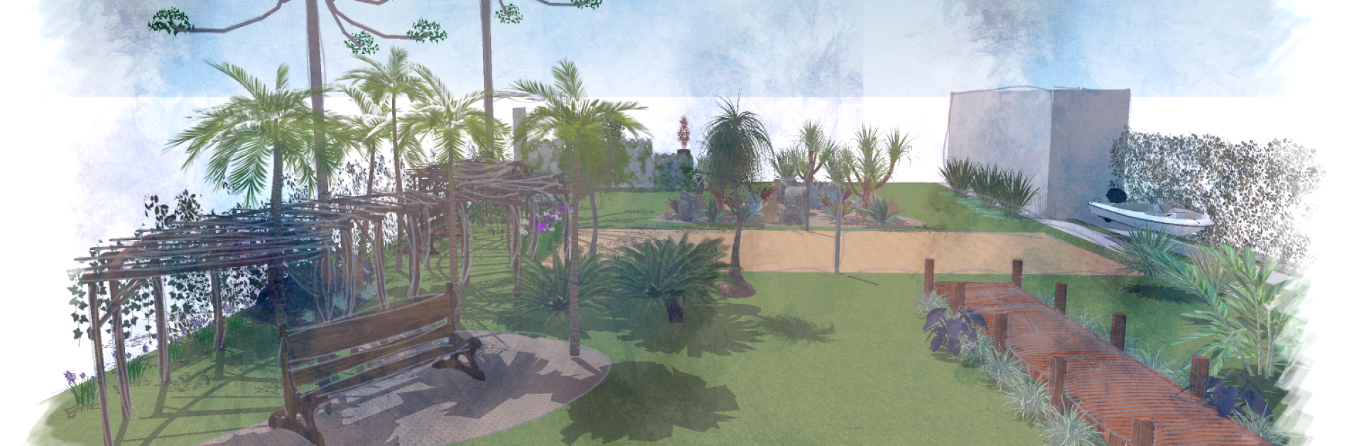 Projeto paisagístico da vinícola Mil Vidas